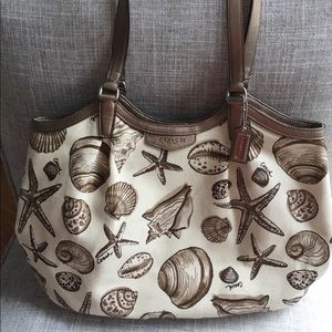 Coach Signature Shell Print Canvas Shoulder Bag
